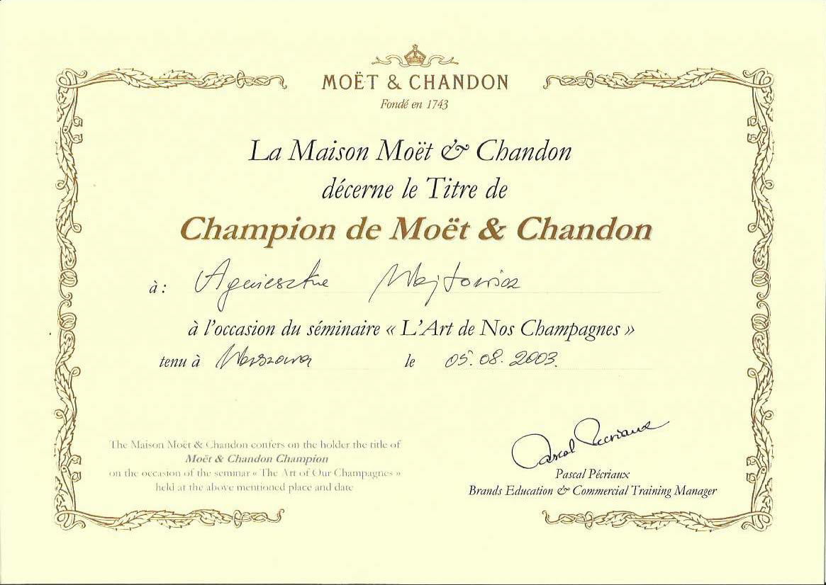 Agnieszka's Moet & Chandon Diploma